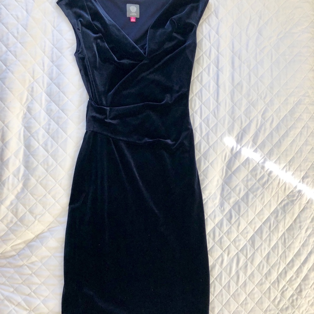 Vince Camuto Velvet Navy blue dress